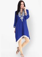 Folklore Blue Embellished Kurtis