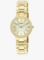 Fossil Es3283 Golden/White Analog Watch