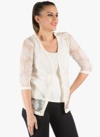 Fusion Beats White Embroidered Shrug