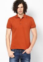 Gas Orange Solid Polo T-Shirts