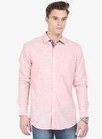 HW Pink Solid Regular Fit Casual Shirt