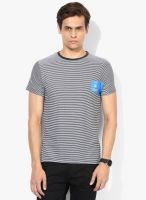 Jack & Jones Black Striped Round Neck T-Shirt