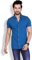 LanosUC Men's Solid Casual Dark Blue Shirt