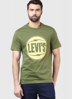 Levi's Green Printed Round Neck T-Shirts