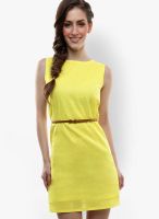 Miss Chase Yellow Colored Solid Bodycon Dress