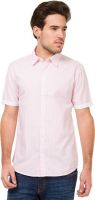 Mode Manor Men's Striped Casual Pink Shirt