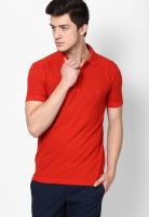 Mufti Red Solid Polo T-Shirts