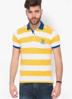 Mufti Yellow Striped Polo T-Shirt