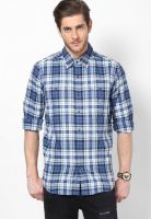 Nautica Blue Solid Casual Shirt