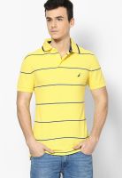 Nautica Yellow Striped Polo T-Shirts