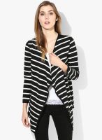 New Look Black Stripe Waterfall Shrug