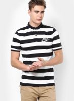 Nike Black Striped Polo T-Shirts