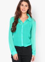 Only Green Lacy Fullsleeves Shirt