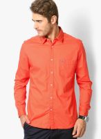 Parx Orange Casual Shirt (Slim Fit)