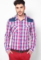 People Pink Slim Fit Casual Shirt