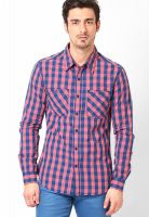 People Pink Slim Fit Casual Shirt