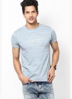 Pepe Jeans Blue Solid Round Neck T-Shirts