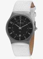 Skagen 233Xxlslw-O White/Gun-Metal Analog Watch