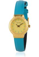 Sonata Everyday 8084Yl01 Turquoise /Champagne Analog Watch