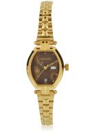 Sonata Wedding Collection 8083Ym03 Gold/Brown Analog Watch