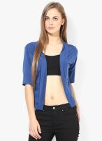 Style Quotient Navy Blue Solid Shrug