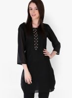 Sugar Her Black Solid Kurtis