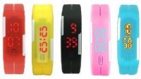 TCT Silicone Bracelet-12 Set of 5 Combo Digital Watch - For Girls, Women