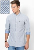 Tommy Hilfiger Navy Blue Regular Fit Casual Shirt