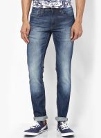 V Dot Blue Slim Fit Jeans