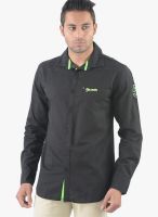 Vintage Black Linen Slim Fit Casual Shirt