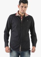 Vintage Black Slim Fit Casual Shirt