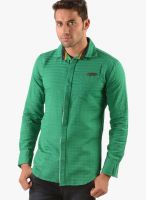 Vintage Green Slim Fit Casual Shirt