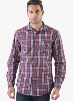Vintage Maroon Check Slim Fit Casual Shirt