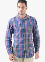 Vintage Pink Check Slim Fit Casual Shirt