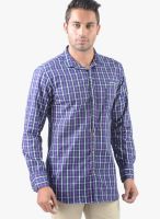 Vintage Purple Check Slim Fit Casual Shirt