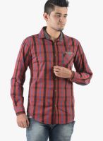 Vintage Red Check Slim Fit Casual Shirt