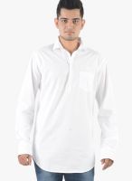 Vintage White Check Slim Fit Casual Shirt