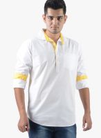 Vintage White Slim Fit Casual Shirt