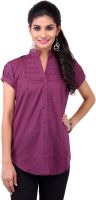 VV Passion Women's Solid Casual Purple Shirt VV Passion Women's Solid Casual Purple Shirt