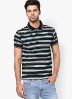 Wilkins & Tuscany Black Striped Polo T-Shirts