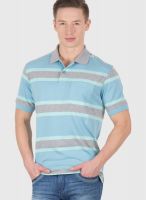 Wilkins & Tuscany Blue Striped Polo T-Shirts