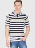 Wilkins & Tuscany Grey Striped Polo T-Shirts