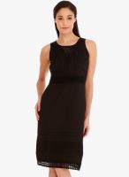 109F Black Solid Shift Dress