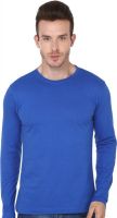 99Tshirts Solid Men's Round Neck Blue T-Shirt