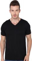 99Tshirts Solid Men's V-neck Black T-Shirt