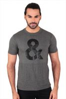 Anger Beast Printed Men's Round Neck Grey T-Shirt