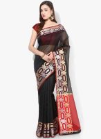 Bunkar Black Printed Cotton Blend Saree