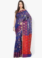 Bunkar Blue Printed Saree