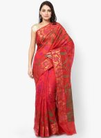 Bunkar Faux Silk Fancy Banarasi Red Saree