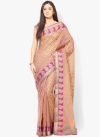 Bunkar Pink Embroidered Silk Blend Saree